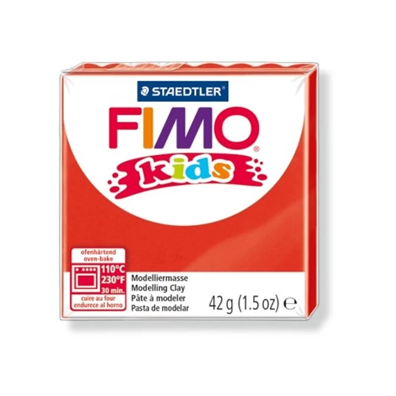 Gyurma, 42 g, égethető, FIMO "Kids", piros