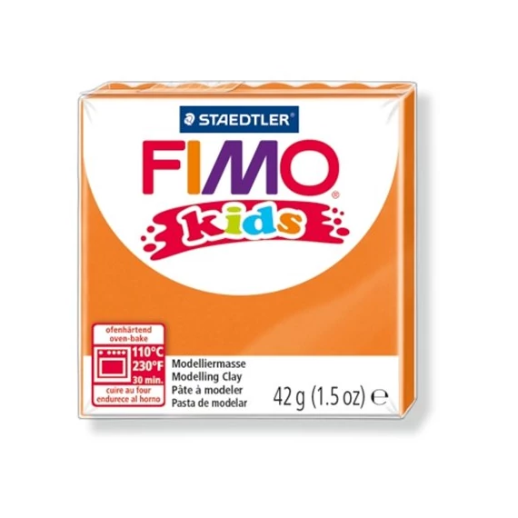 Gyurma, 42 g, égethető, FIMO "Kids", narancssárga