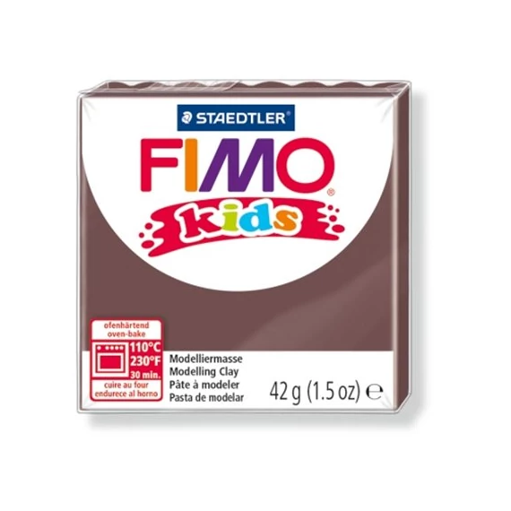Gyurma, 42 g, égethető, FIMO "Kids", barna