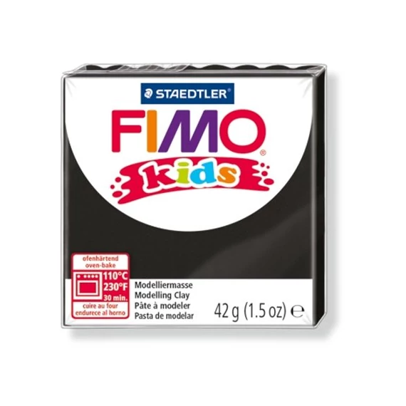 Gyurma, 42 g, égethető, FIMO "Kids", fekete