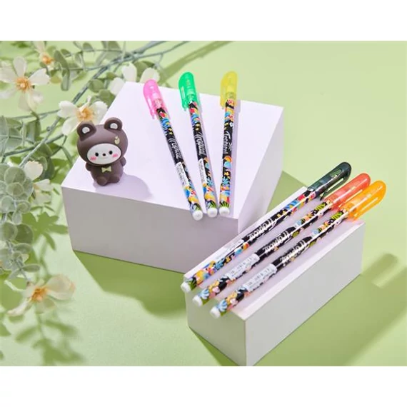 Golyóstoll, 0,25 mm, kupakos, FLEXOFFICE "FO-058 Tropical", kék, 30 db/csomag