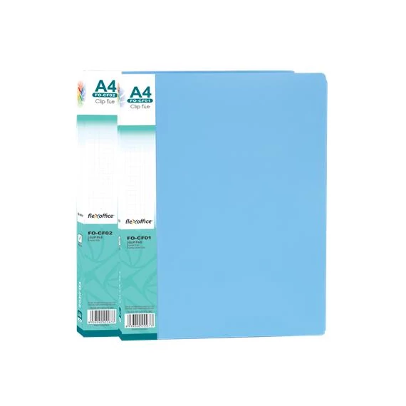 Villámzáras mappa, PP, A4, FLEXOFFICE "FO-CF02", kék