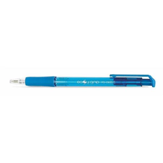Golyóstoll, 0,4 mm, nyomógombos, FLEXOFFICE "EasyGrip", kék, 12 db/csomag