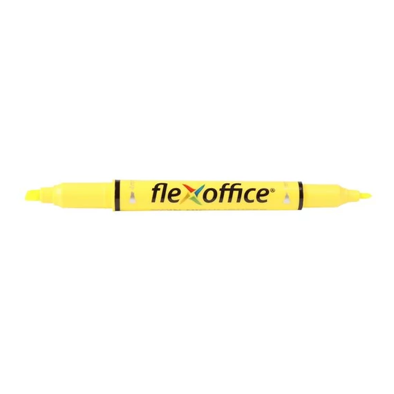 Szövegkiemelő, 1,0/4,0 mm, kétvégű, FLEXOFFICE "HL01", sárga