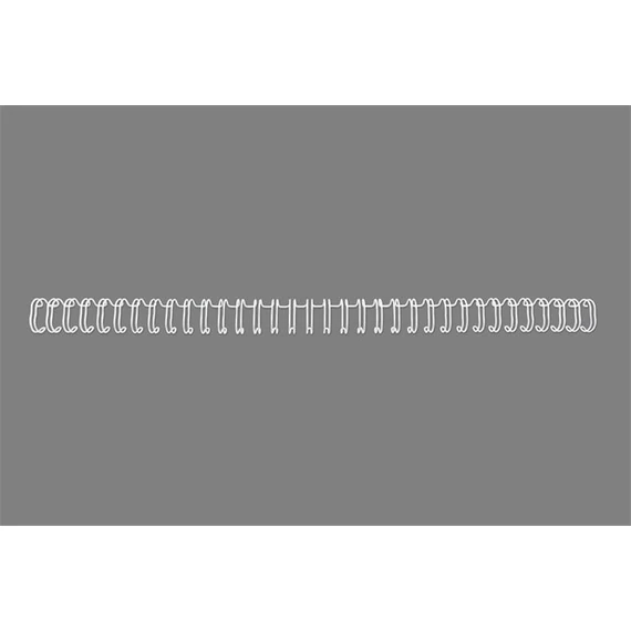 Spirál, fém, 3:1, 6 mm, 55 lap, GBC "WireBind", fehér