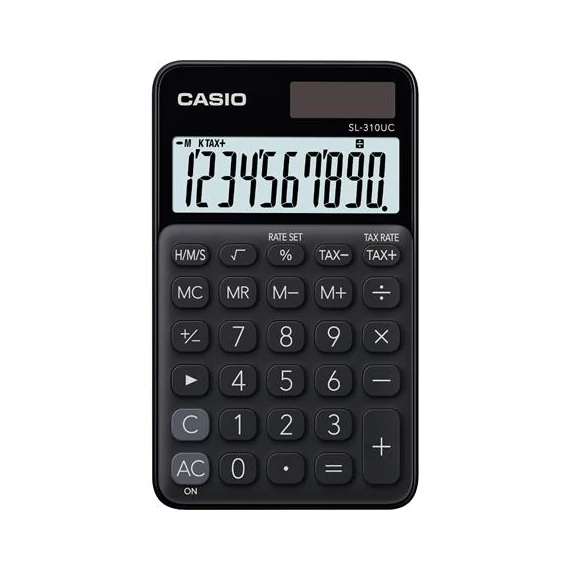 Zsebszámológép, 10 számjegy, CASIO "SL 310", fekete