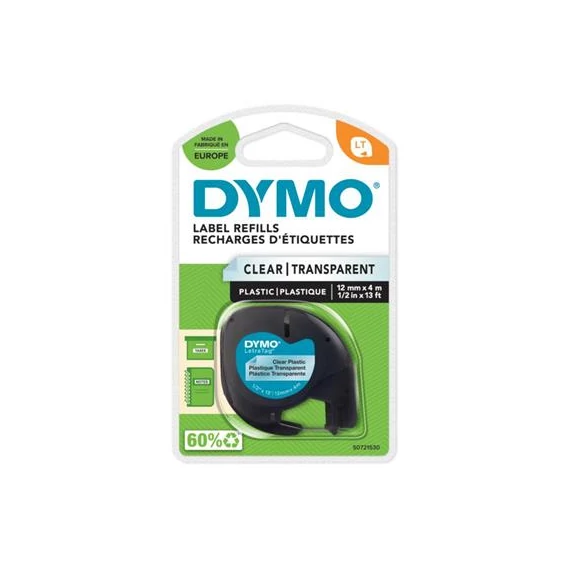 Feliratozógép szalag, 12 mm x 4 m, DYMO "Letratag", víztiszta