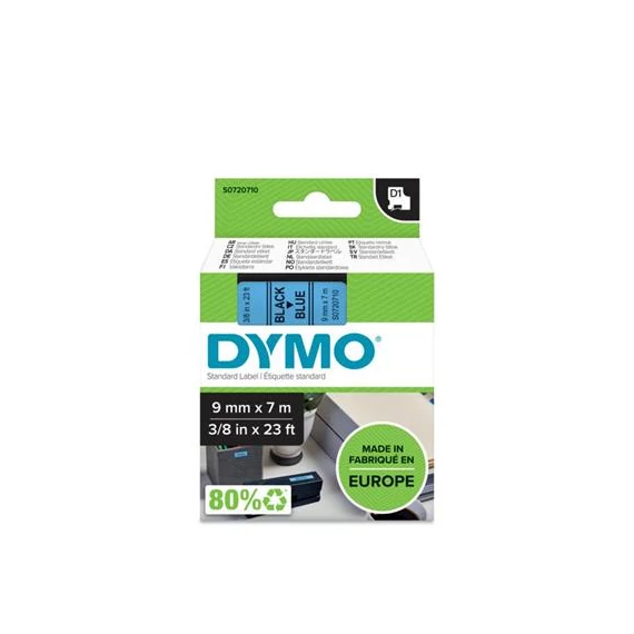 Feliratozógép szalag, 9 mm x 7 m, DYMO "D1", kék-fekete