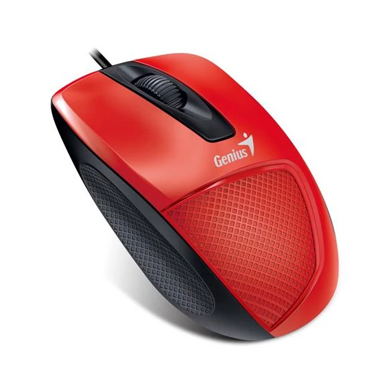 Egér, vezetékes, optikai, normál méret, USB, GENIUS "DX-150X", piros