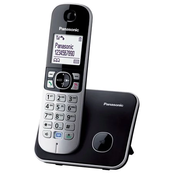 Telefon, vezeték nélküli, PANASONIC "KX-TG6811PDB", fekete