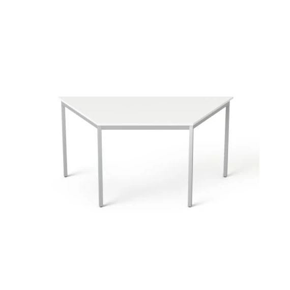 Általános asztal fémlábbal, trapéz alakú, 75x150/75 cm, MAYAH "Freedom SV-41", fehér