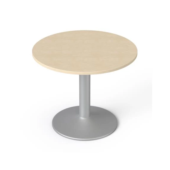 Tárgyalóasztal, kör, szürke fémlábbal, O 90 cm, MAYAH "Freedom SV-58", juhar