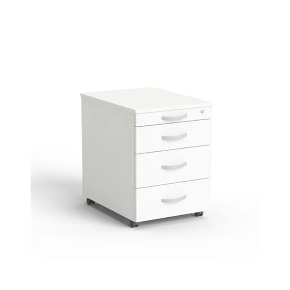 Görgős konténer, 4 fiókos, MAYAH "Freedom SV-15", fehér