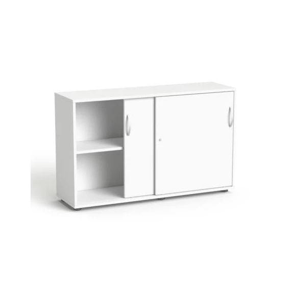 Szekrény, 2 rendező magas, tolóajtós, polcos, MAYAH "Freedom SV-12", fehér