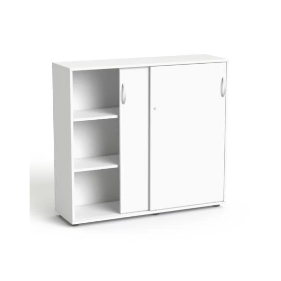 Szekrény, 3 rendező magas, tolóajtós, polcos, MAYAH "Freedom SV-13", fehér Szekrény, 3 rendező magas, tolóajtós, polcos, MAYAH "Freedom SV-13", fehér