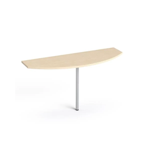 Tárgyalótoldat, íves, szürke fémlábbal, 45x140 cm, MAYAH "Freedom SV-49", juhar