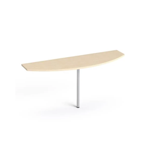 Tárgyalótoldat, íves, szürke fémlábbal, 50x160 cm, MAYAH "Freedom SV-50", juhar