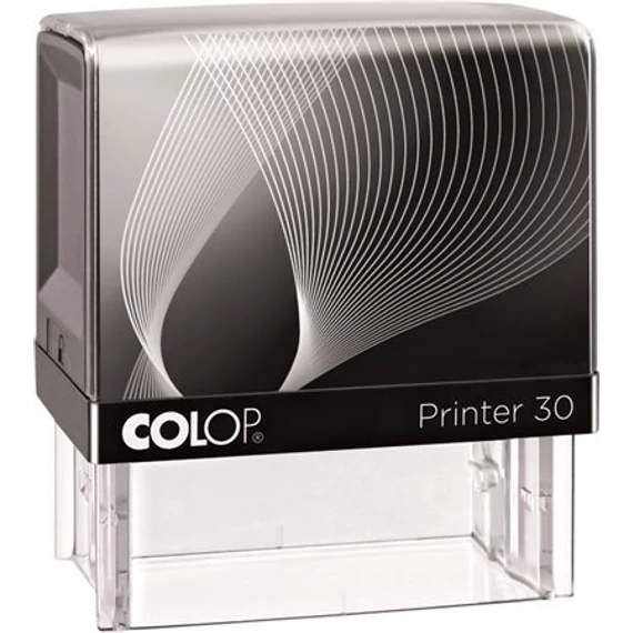 Bélyegző, COLOP "Printer IQ 30" fekete ház - fekete párnával