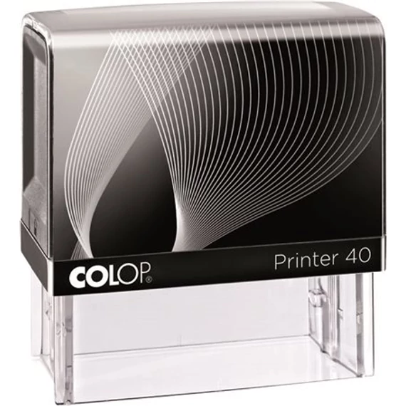 Bélyegző, COLOP "Printer IQ 40" fekete ház - fekete párnával Bélyegző, COLOP "Printer IQ 40" fekete ház - fekete párnával