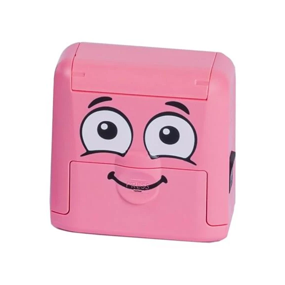 Bélyegző textilhez, kirakós COLOP "Marky", pink ház, fekete párnával