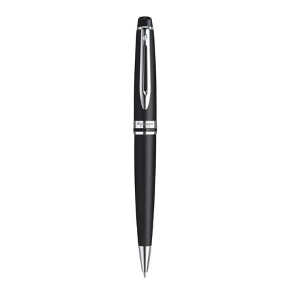 Golyóstoll, 0,7 mm, matt fekete tolltest, ezüst klip, WATERMAN "Expert III", kék