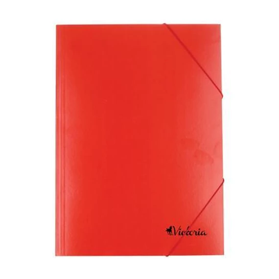 Gumis mappa, karton, A4, VICTORIA OFFICE, piros