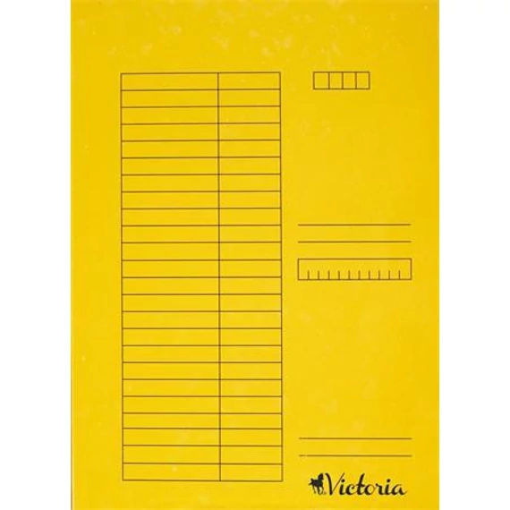 Pólyás dosszié, karton, A4, VICTORIA OFFICE, sárga