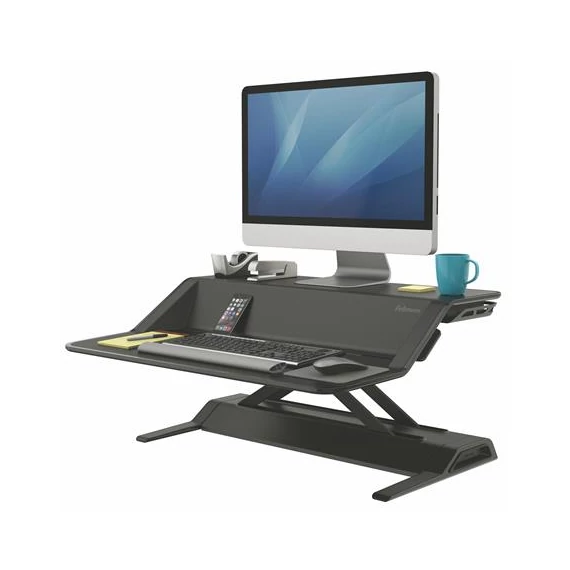 Ülő/álló munkaállomás, FELLOWES "Lotus™", fekete