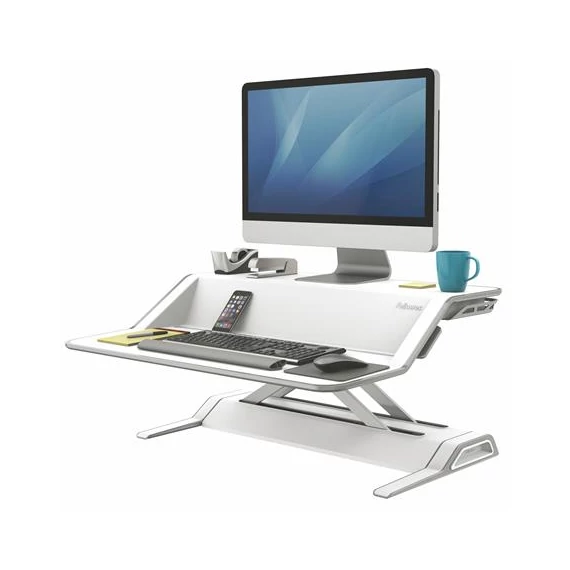 Ülő/álló munkaállomás, FELLOWES "Lotus™", fehér