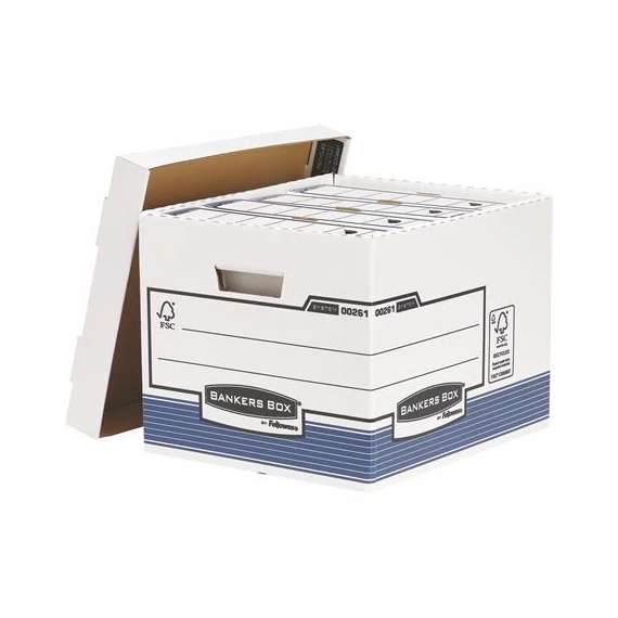 Archiválókonténer, karton, standard, "BANKERS BOX® SYSTEM by FELLOWES®", kék