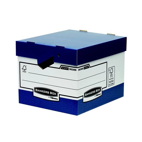 Archiválókonténer, karton, ergonomikus fogantyúkkal "BANKERS BOX® by FELLOWES®"