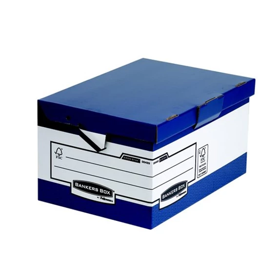 Csapófedeles ergonómikus archiválókonténer, "BANKERS BOX® BY FELLOWES®", kék