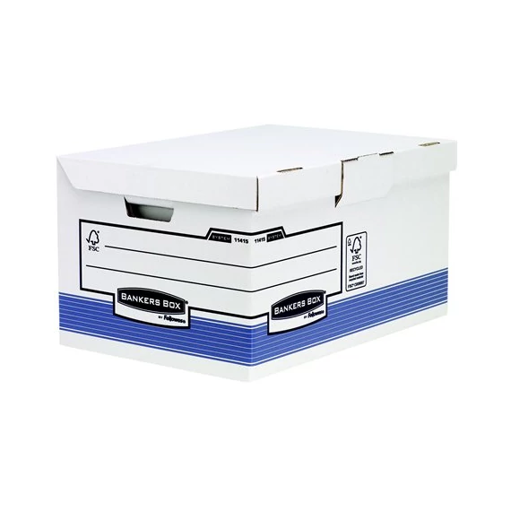 Csapófedeles archiválókonténer, "BANKERS BOX® SYSTEM BY FELLOWES® ", kék, 10 db/csomag