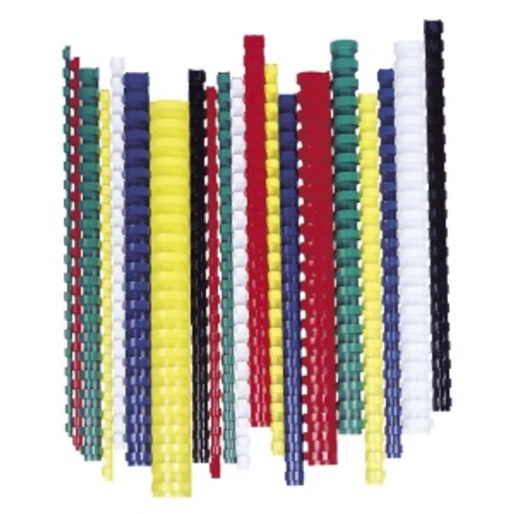 Spirál, műanyag, 10 mm, 41-55 lap, FELLOWES, 100 db, fekete Spirál, műanyag, 10 mm, 41-55 lap, FELLOWES, 100 db, fekete