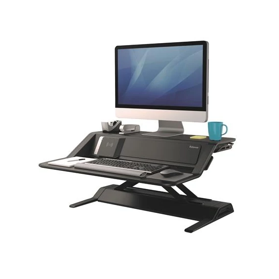 Ülő/álló munkaállomás, FELLOWES, "Lotus™ DX", fekete