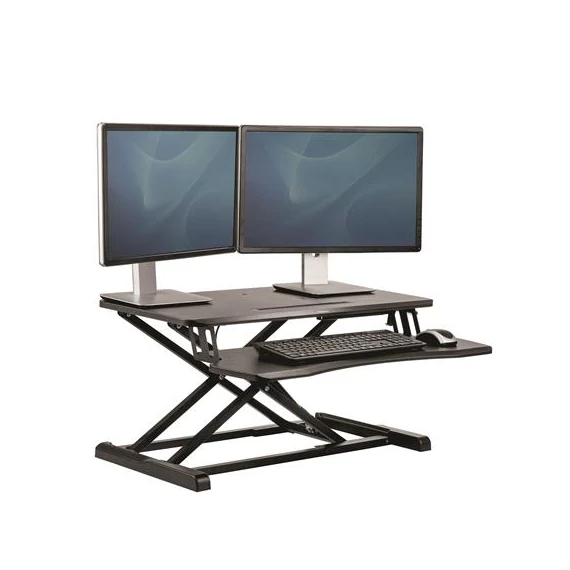 Ülő/álló munkaállomás, FELLOWES "Corsivo™", fekete