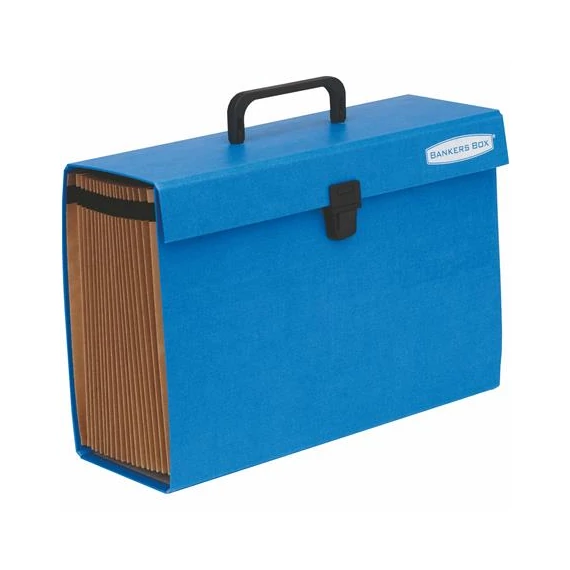 Harmonikatáska, karton, 19 rekeszes, FELLOWES "Bankers Box Handifile", kék