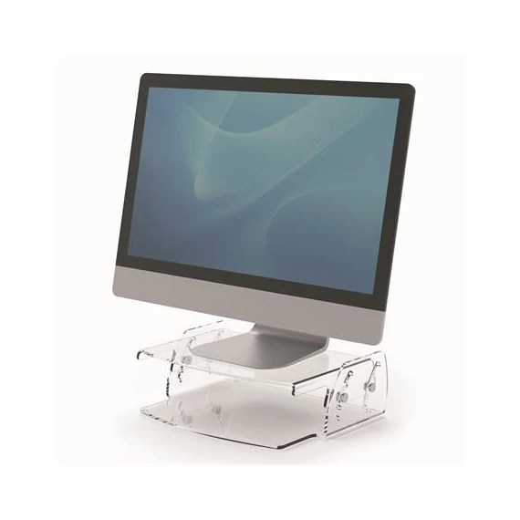 Monitorállvány, állítható, FELLOWES "Clarity™, átlátszó
