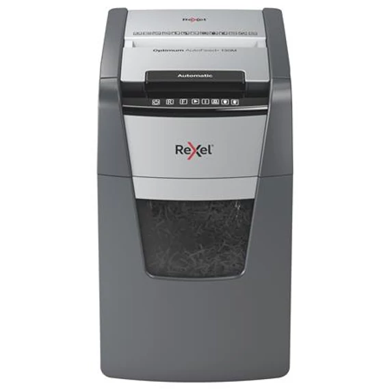 Iratmegsemmisítő, mikrokonfetti, 130 lap, REXEL, "Optimum AutoFeed+ 130M"