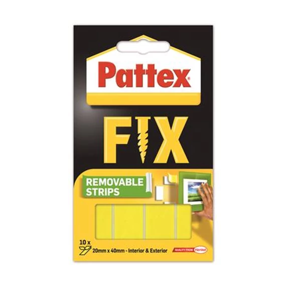 Ragasztócsík, kétoldalas, visszaszedhető, 20 x 40 mm, HENKEL "Pattex Fix"
