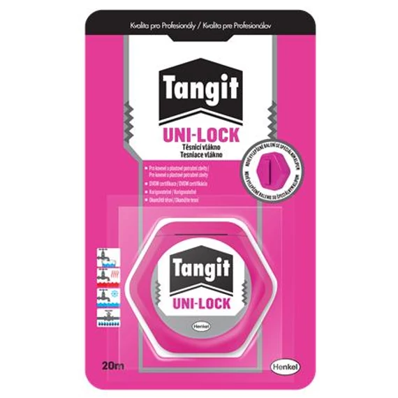 Csőmenettömítő zsinór, 20 m, HENKEL "Tangit Unilock"