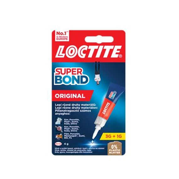Pillanatragasztó, 4 g, HENKEL "Loctite Super Bond Original"