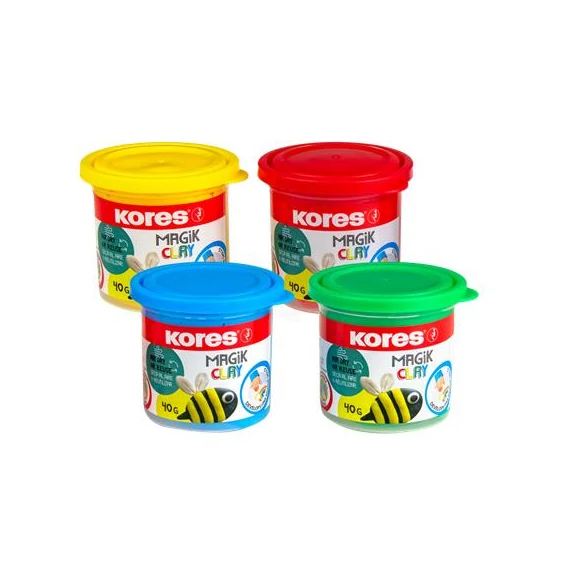 Gyurma,160 g, levegőre száradó, 4 szín, KORES "Magic Clay"