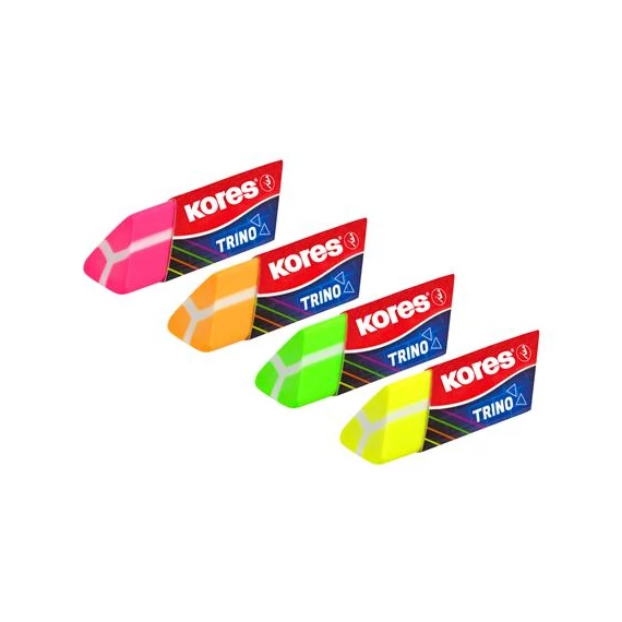 Radír, KORES "Trino", vegyes neon színek Radír, KORES "Trino", vegyes neon színek