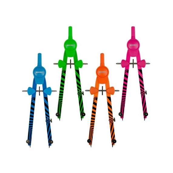 Körző készlet, precíziós, 3 darabos, KORES "Grafiko Neon", vegyes színek Körző készlet, precíziós, 3 darabos, KORES "Grafiko Neon", vegyes színek