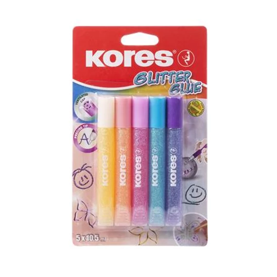 Csillámos ragasztó, pasztell, KORES