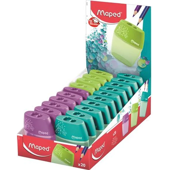 Hegyező display, kétlyukú, tartályos, MAPED "Shaker", vegyes színek
