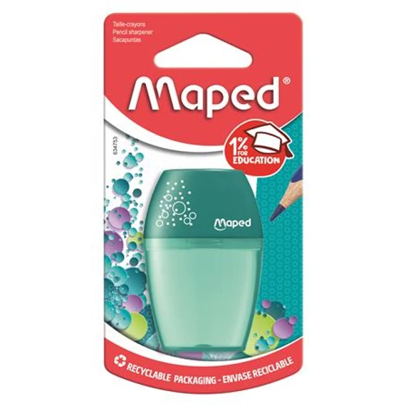 Hegyező, egylyukú, tartályos, MAPED "Shaker", vegyes színek