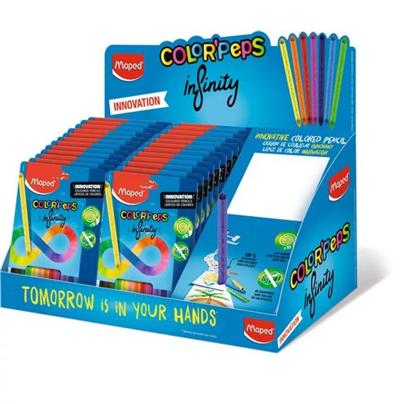 Színes ceruza display, karton, asztali, MAPED "Color`Peps INFINITY", feltöltött