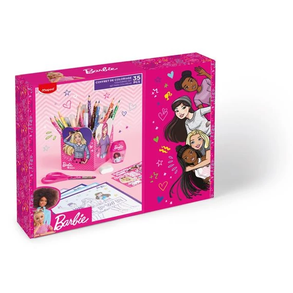 Színező készlet, ajándékdoboz, MAPED "Barbie", 35 darabos Színező készlet, ajándékdoboz, MAPED "Barbie", 35 darabos